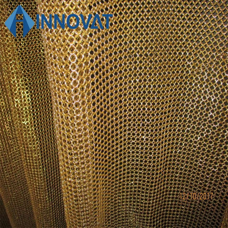 Ss Chainmail Ring Drapery Mesh with Metallic Colors, Decorative Ring Mesh Curtain/Carbon Steel Curtain, Stainless Curtain, Golden Curtain, Copper, Brass Curtain