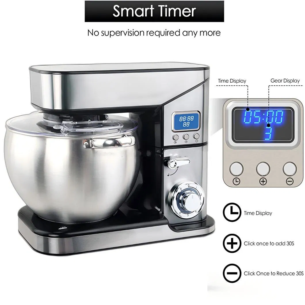 Планетарный миксер 2000Вт с LED-дисплеем и чашей 10л