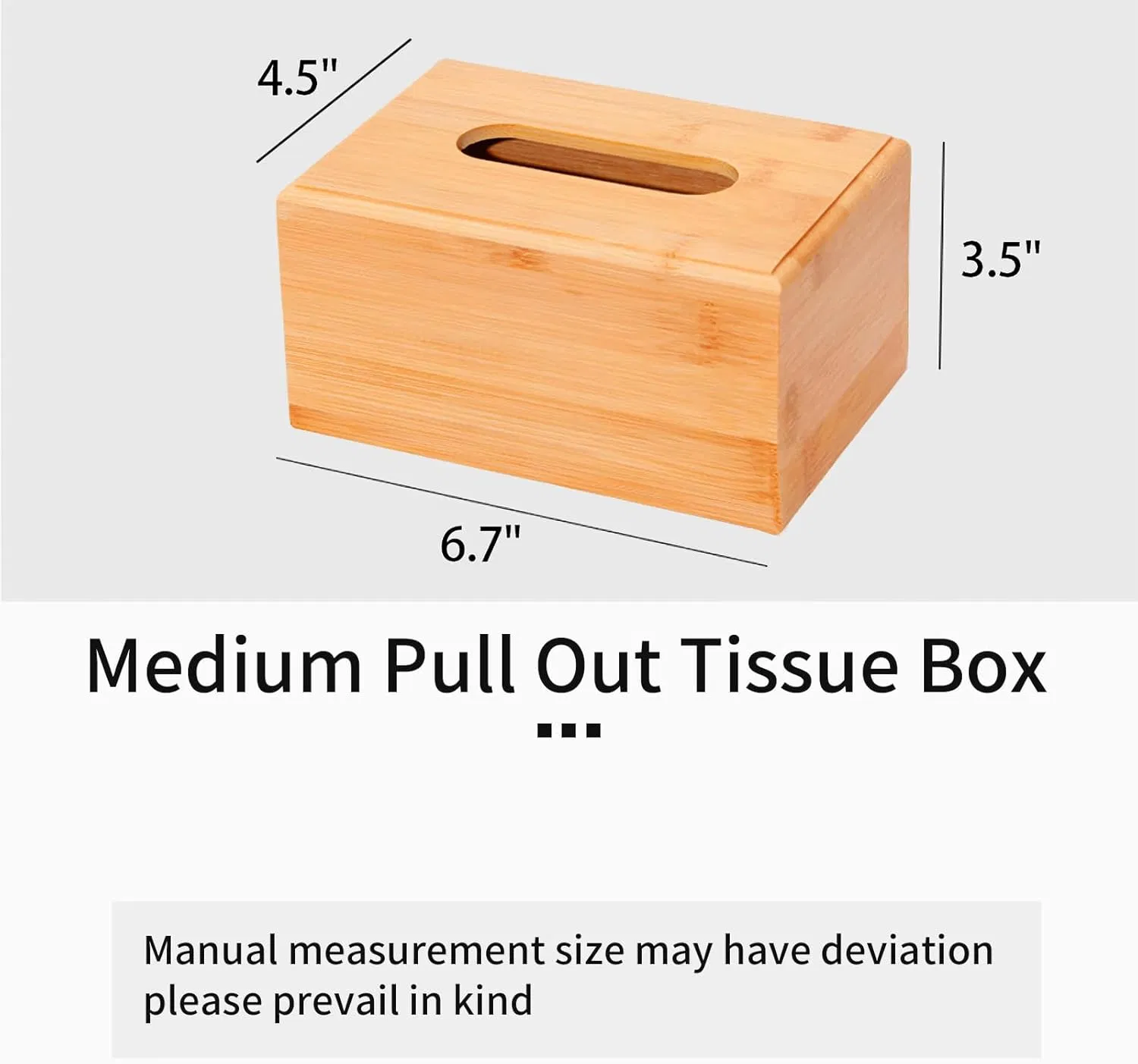 Bamboo Household Living Room Bedroom Office Desktop Tissue Box