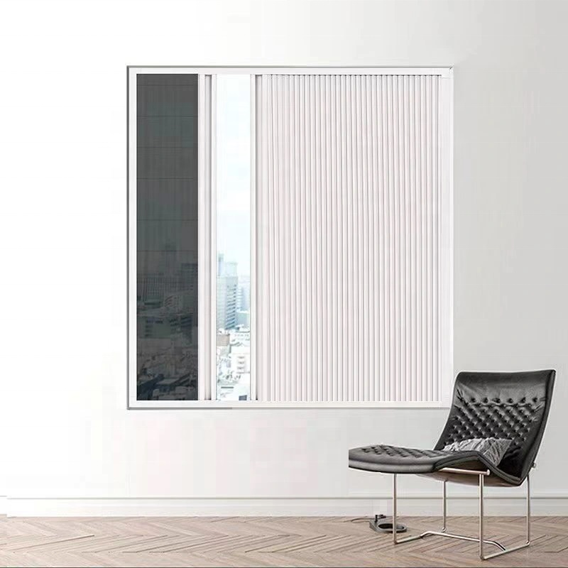 Plisse Insect Screen and Honeycomb Blinds for Double Purpose Pleated Screen Door