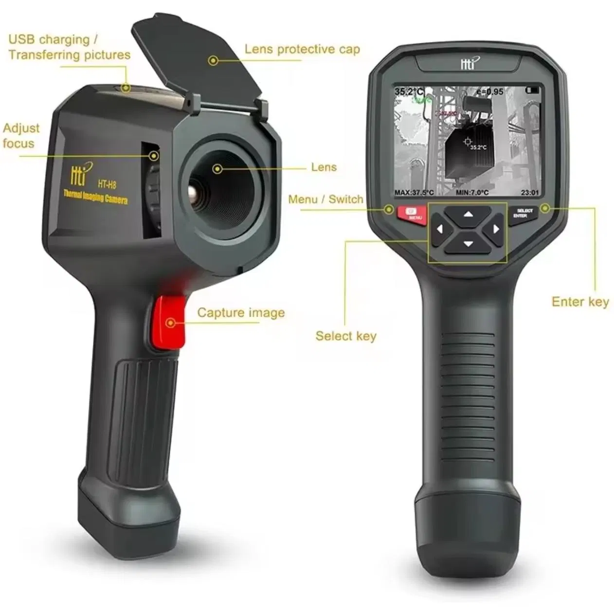 Handheld IR Infrared Thermal Imager Camera with WiFi 384*288 Automatic Tracking Thermal Imaging Camera Rechargeable 3.5TFT