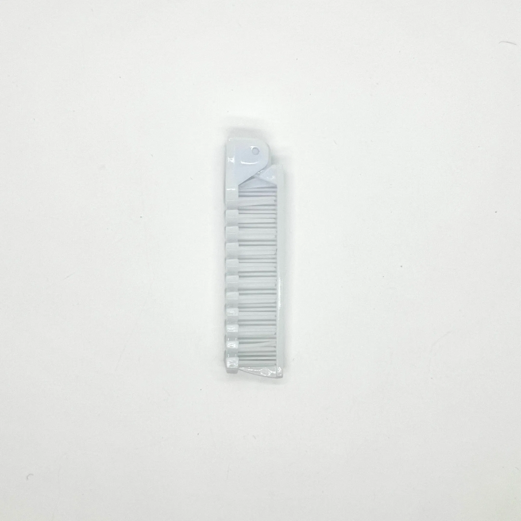 White Double Toothed Plastic Folding Comb 07