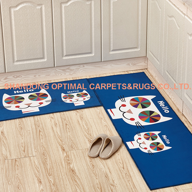Kawaii Welcome Floor Mats Animal Cat Printed Bathroom Kitchen Carpets Doormats Cat Floor Mat for Living Room