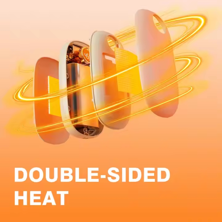 2025 New Arrival Mini Portable Double-Side Heated Hand Warmer 6000mAh Large Capacity Power Bank with Digital Display