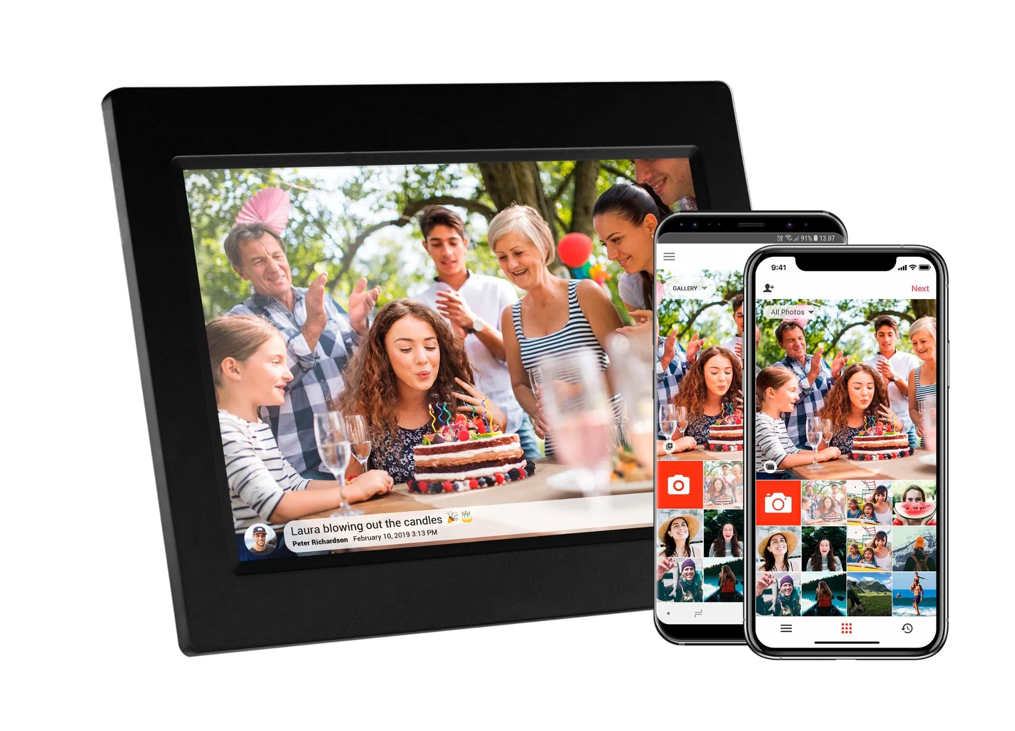 Цифровая фоторамка 7 и 10.1 дюймов с Wi-Fi и сенсорным экраном