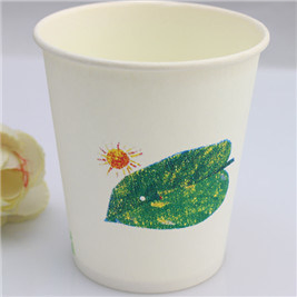 Disposable White Color Single Coffee Paper Cup with Lid