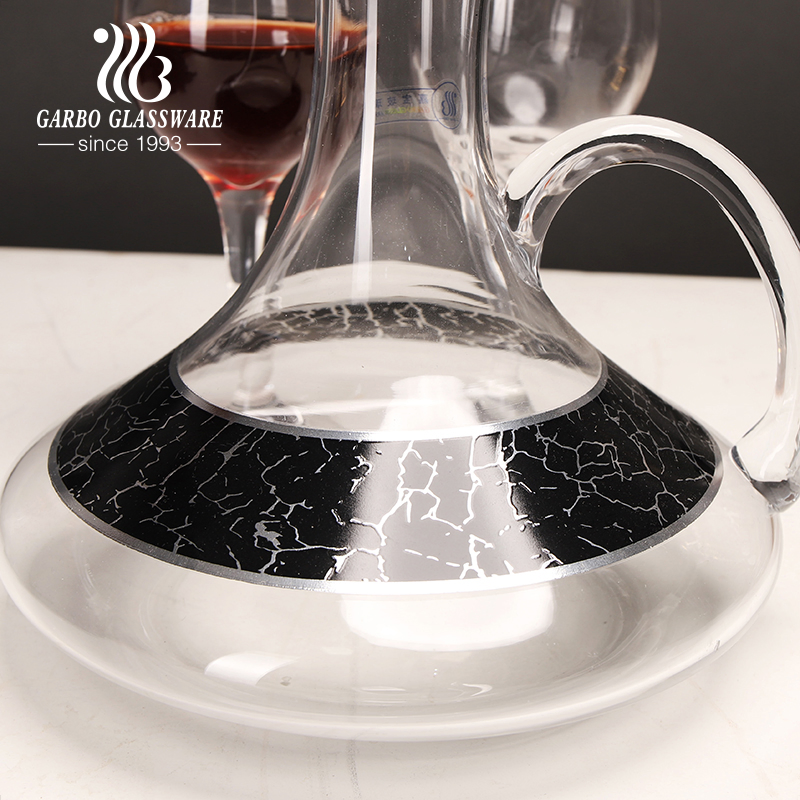 Marbling Decal 7PCS Glass Decanter Wine Glass Goblet 1500ml Whiskey Decanters Toasting Glass Wine Bottle Glass Goblet Set Colored Wine Glass Set