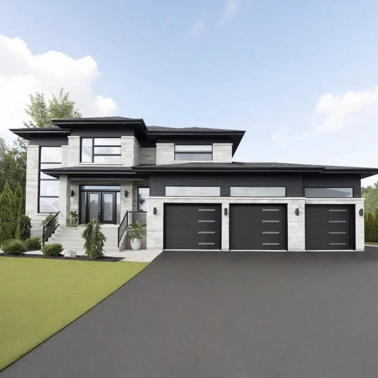 Residential Garage Door Metal 12 X 7 Custom Insulated Sectional Garage Door