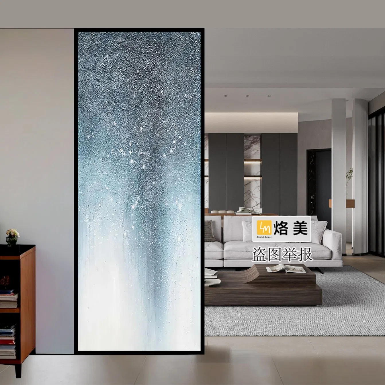 Modern Minimalist Art Glassliving Room Partition Screendouble-Sided Effectentryway of The Residence