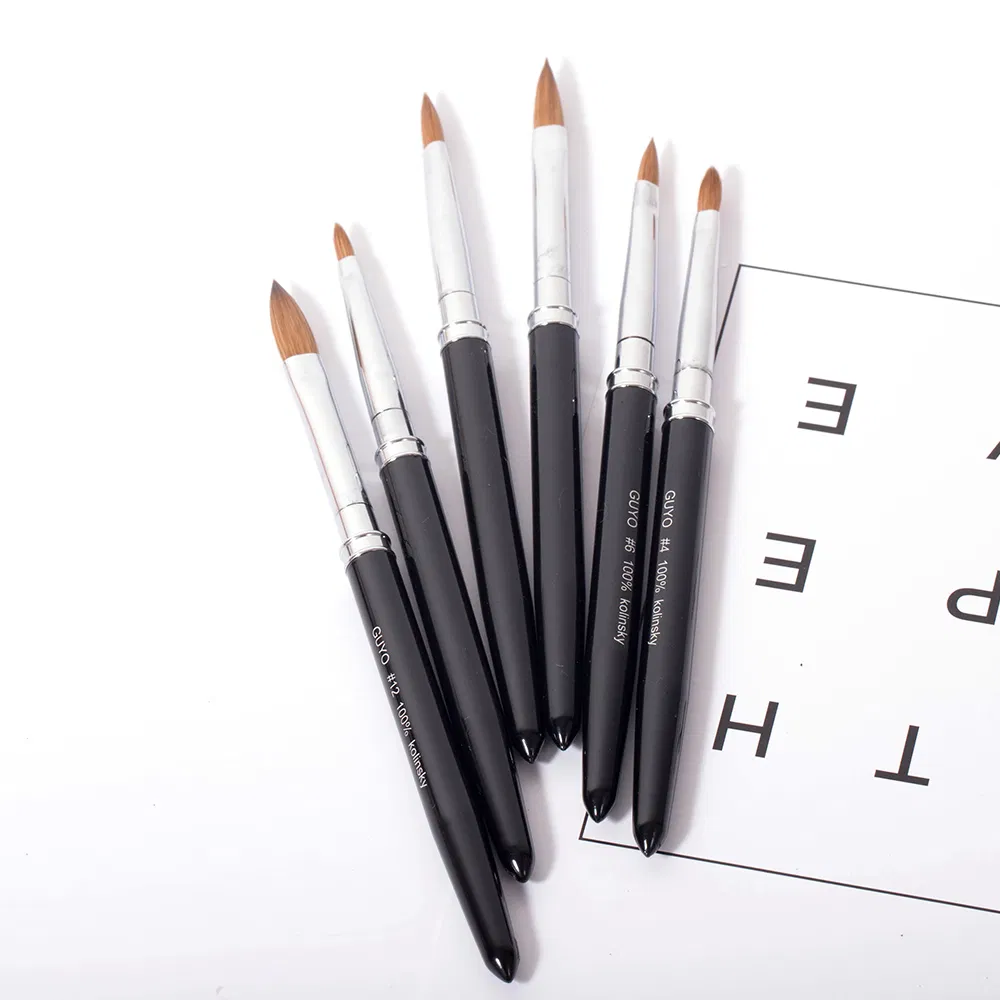 Black Color 100% Pure Kolinsky Sable Acrylic Nail Art Brush Manufacture