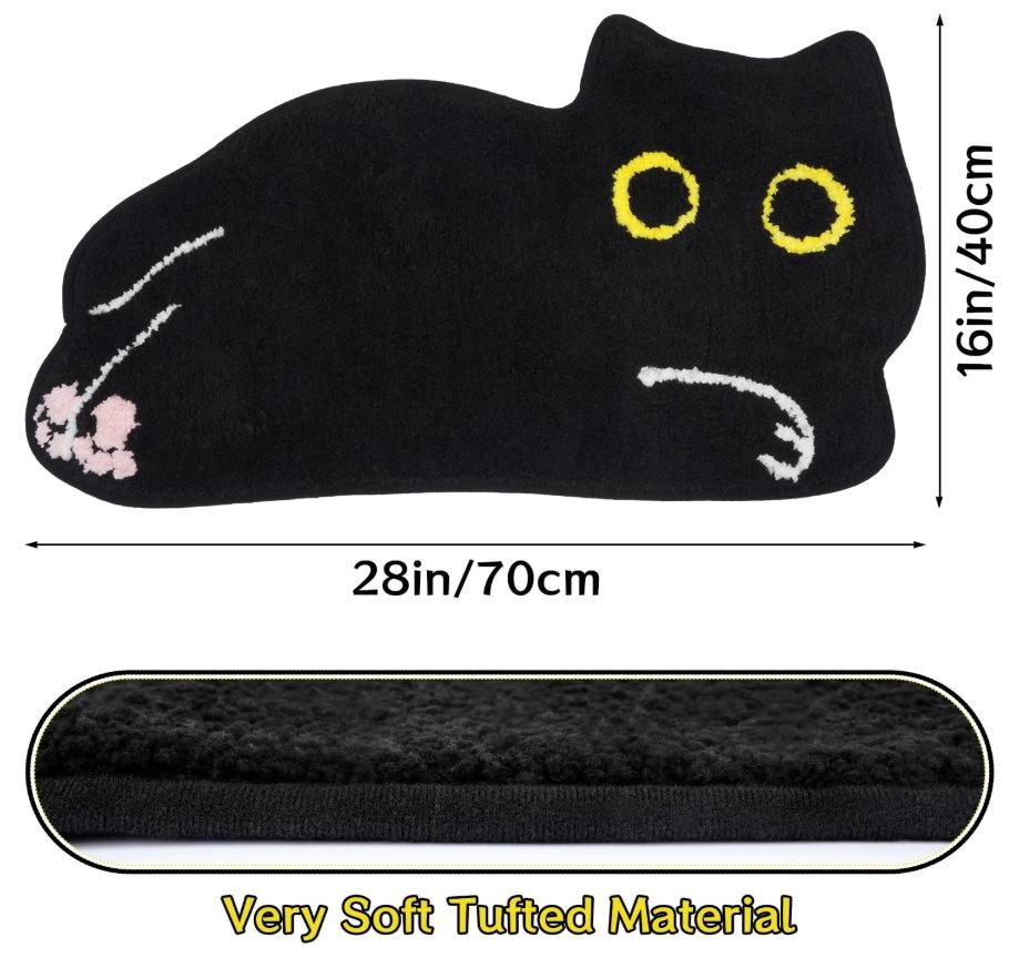 Cat Bath Mat Soft Absorbent Non-Slip Mat for Bathroom