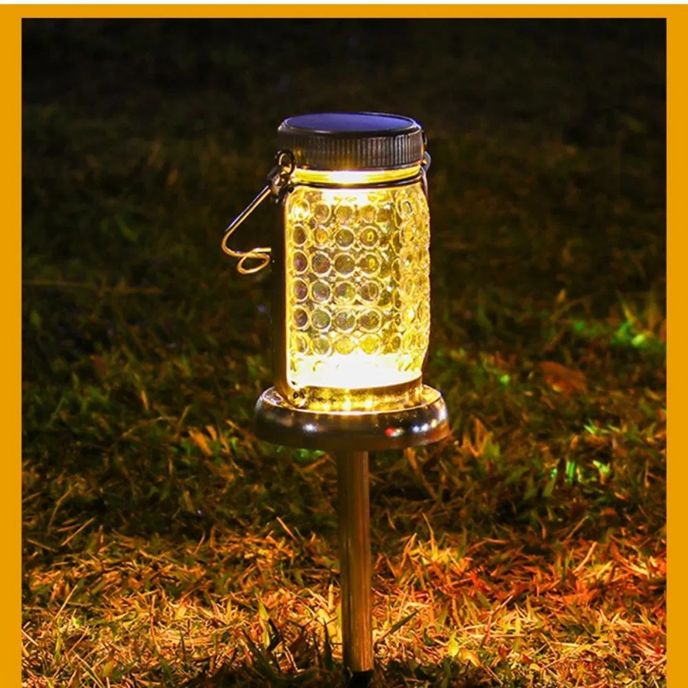 Outdoor Courtyard Inserted Hanging Fairy Light Jar Lid Light Ci20651