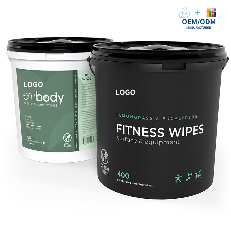 Custom Gym Antibacterial Wipe Large Capacity Bucket Packing Fitness Equipment Cleaning Disinfect Gym Wet Wipes