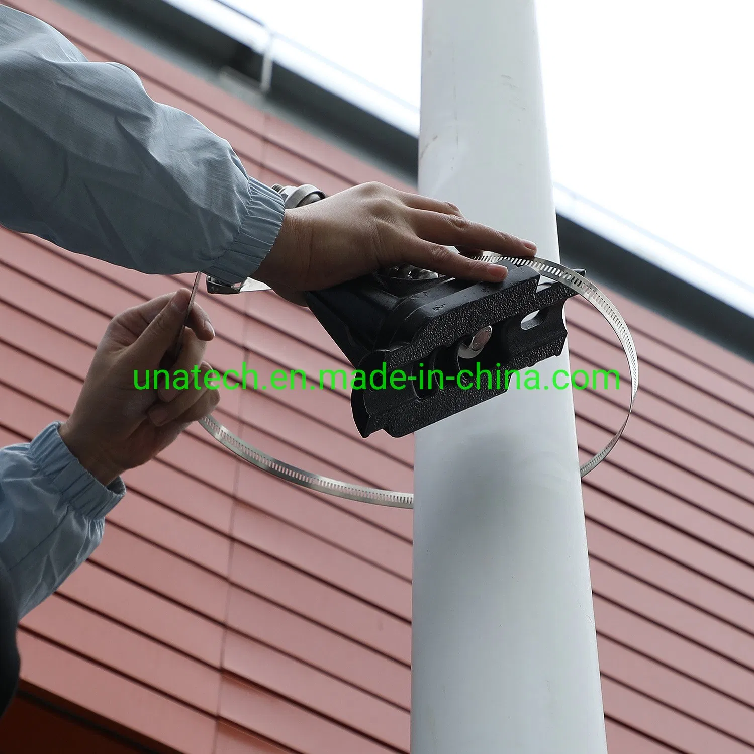 Stainless Steel Fiberglass Street Pole Advertising Parts Banner Holder