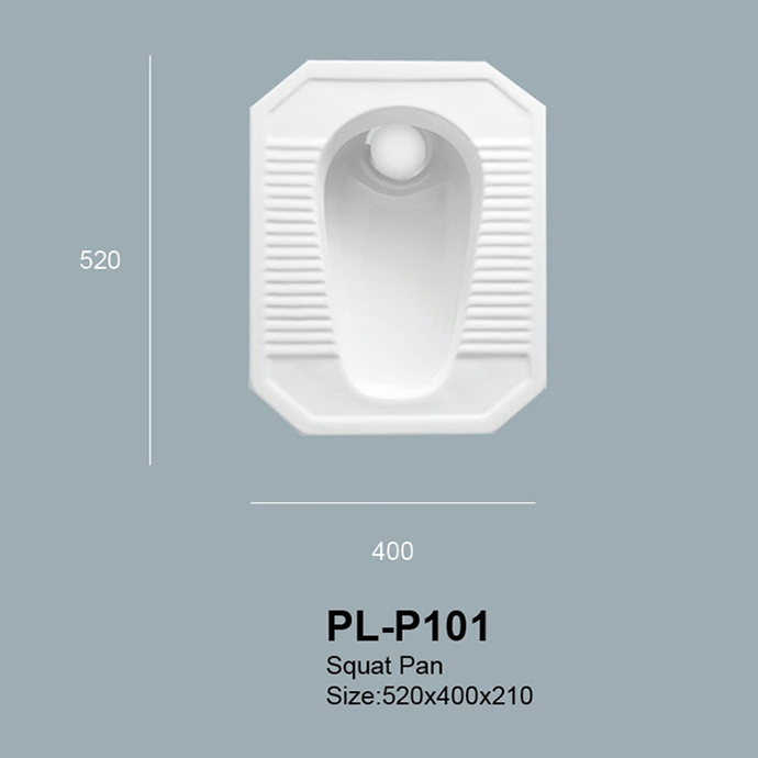 High Glaze Environmental Protection Medium Deep Made in China Squatting Pan (PL-P101)