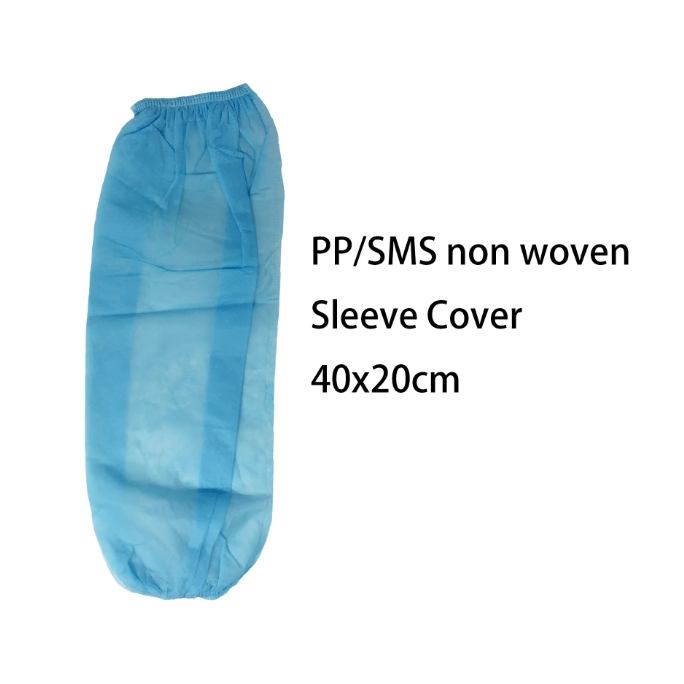 Disposable Non-Woven Sleeve Covers for Arms Over Sleeves Latex-Free Hazmat Sleeves Covers Arm Protector with Elastic Ends Blue