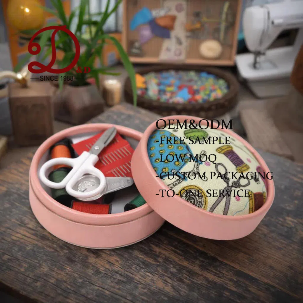 Complete Travel Sewing Kit with Fabric Pincushion, Needles, and Scissors