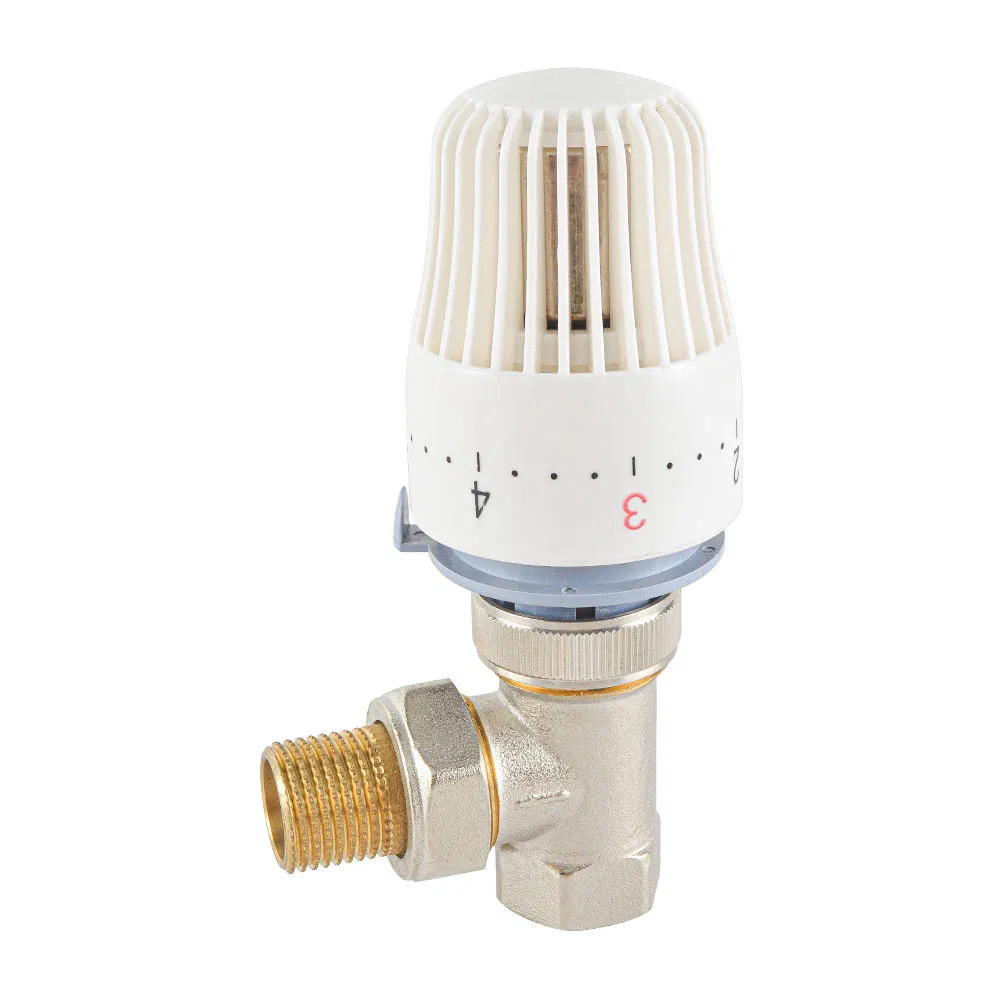 Bsp Thread Adjustable House Heating Forged Brass Angle Thermostatic Radiator Valve
