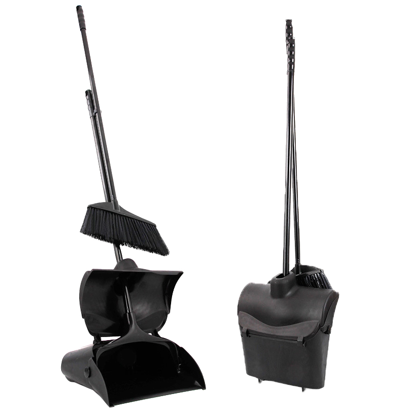 Heavy Duty PP Plastic Wind Resistant Upright Dustpan with Broom, Multi Colors