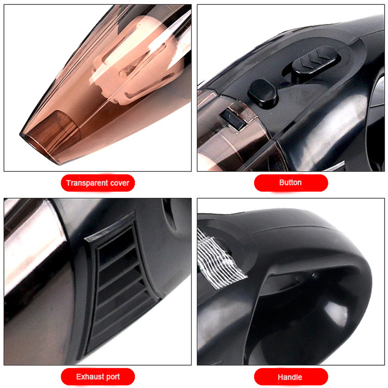 Wet Dry Strong Suction Portable Dust Cleaner DC12V/60W 3m Cord with Cigarette Lighter Plug Handheld Vacuum Cleaner (48310003)