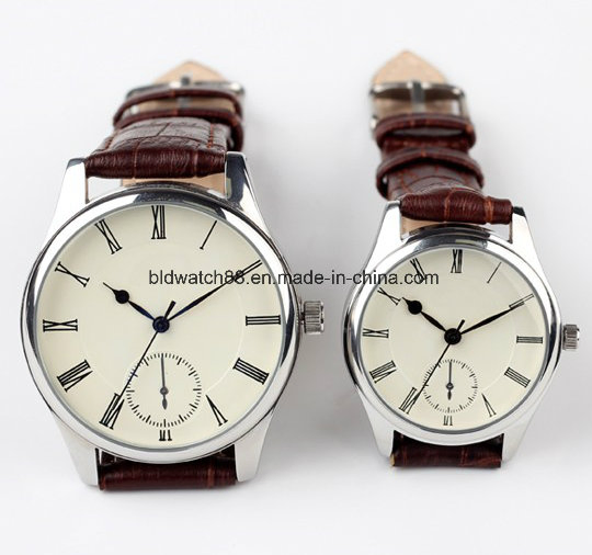 Custom Japan Quartz Movement Couple Watch with Stainless Steel Back