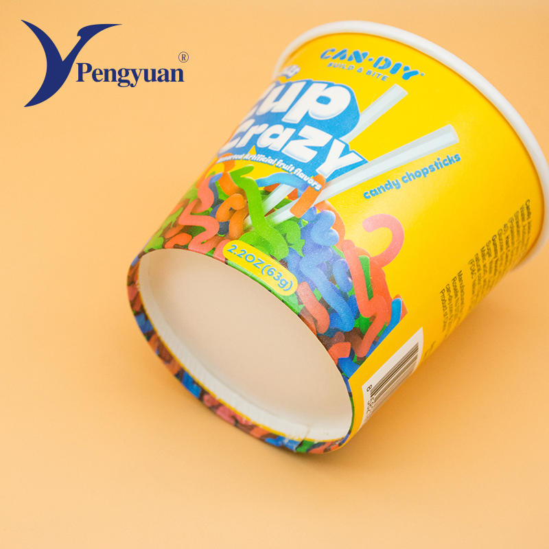 Custom Disposable Logo Printed Ice Cream Cup Frozen Yogurt Paper Cup with Lid