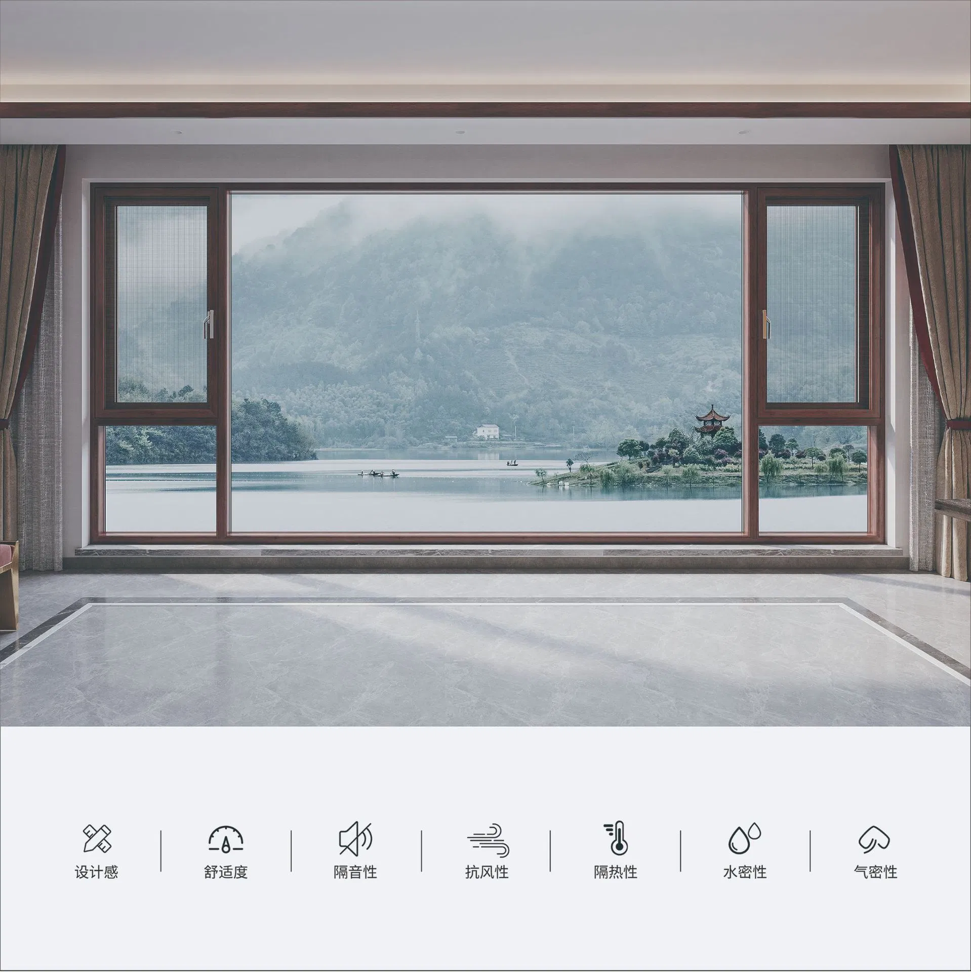 Custom Made Thermal Break Sound Insulation Aluminum Casement Windows\Sliding Windows\Sliding Doors\ Folding Doors