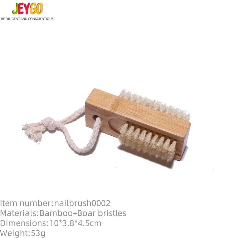 Cross-Border Spot Wooden Handle Double-Sided Boar Bristle Nail Dust Removal Cleaning Brush