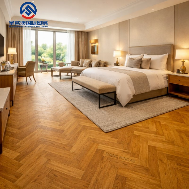 European Style Herringbone Parquet Flooring Natural Oak Engineered Wood Flooring