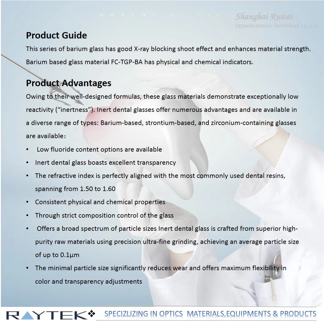 Advanced Inert Dental Glass for Durable Fillings and Restorations