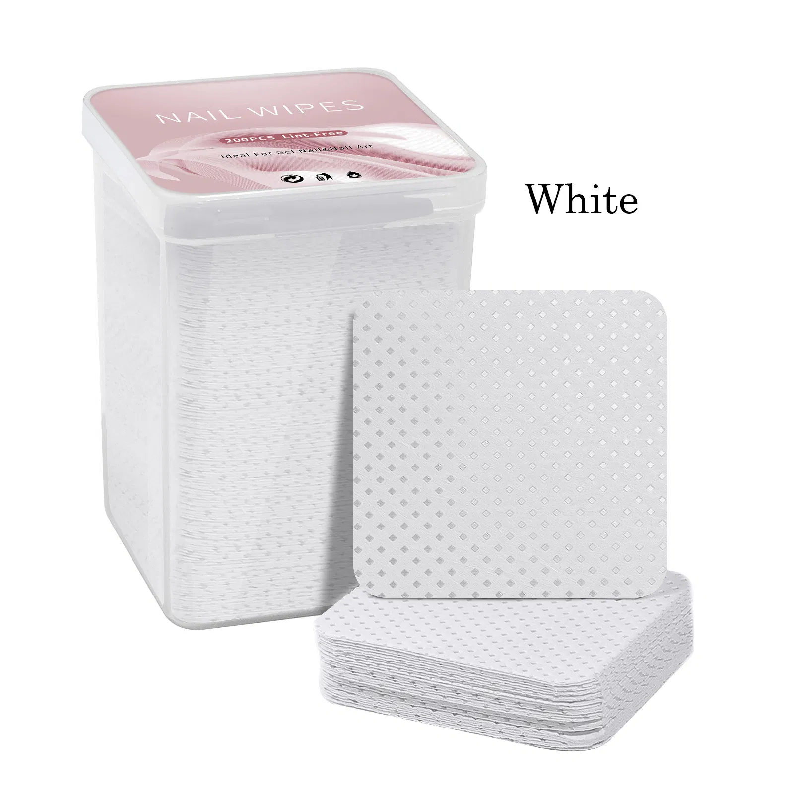 200PCS Custom Logo Private Label Absorbent Soft Fabric Eyelash Extension Glue Wipes Nail Polish Remover Pads Lint Free Nail Wipe