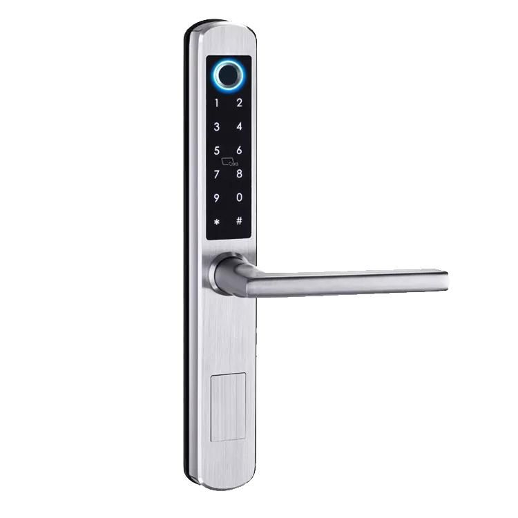 Stainless Steel Smart Electronic Fingerprint Door Handle Digital Keyless Lock