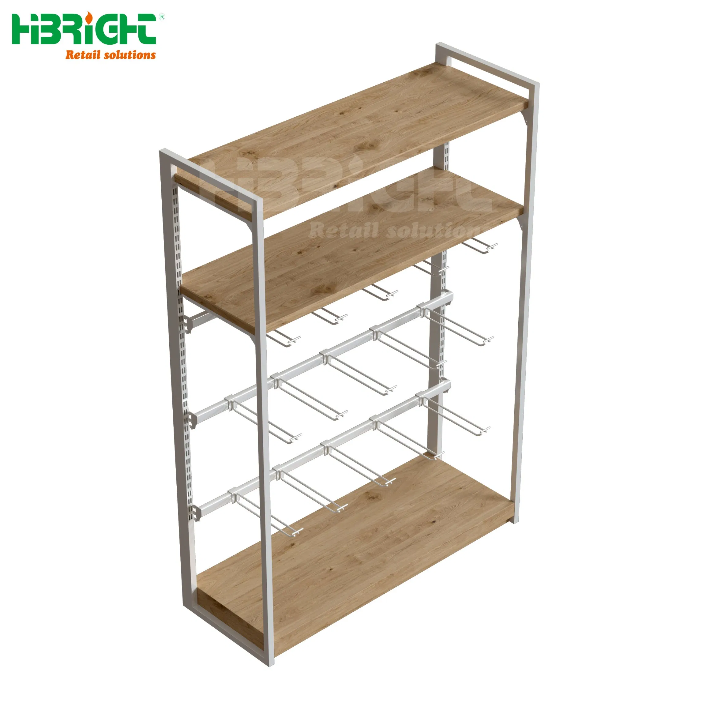 Heavy-Duty Single-Sided Modern Iron Gondola Shelving White Supermarket Shelves for Convenience Store Groceries Light Duty Steel