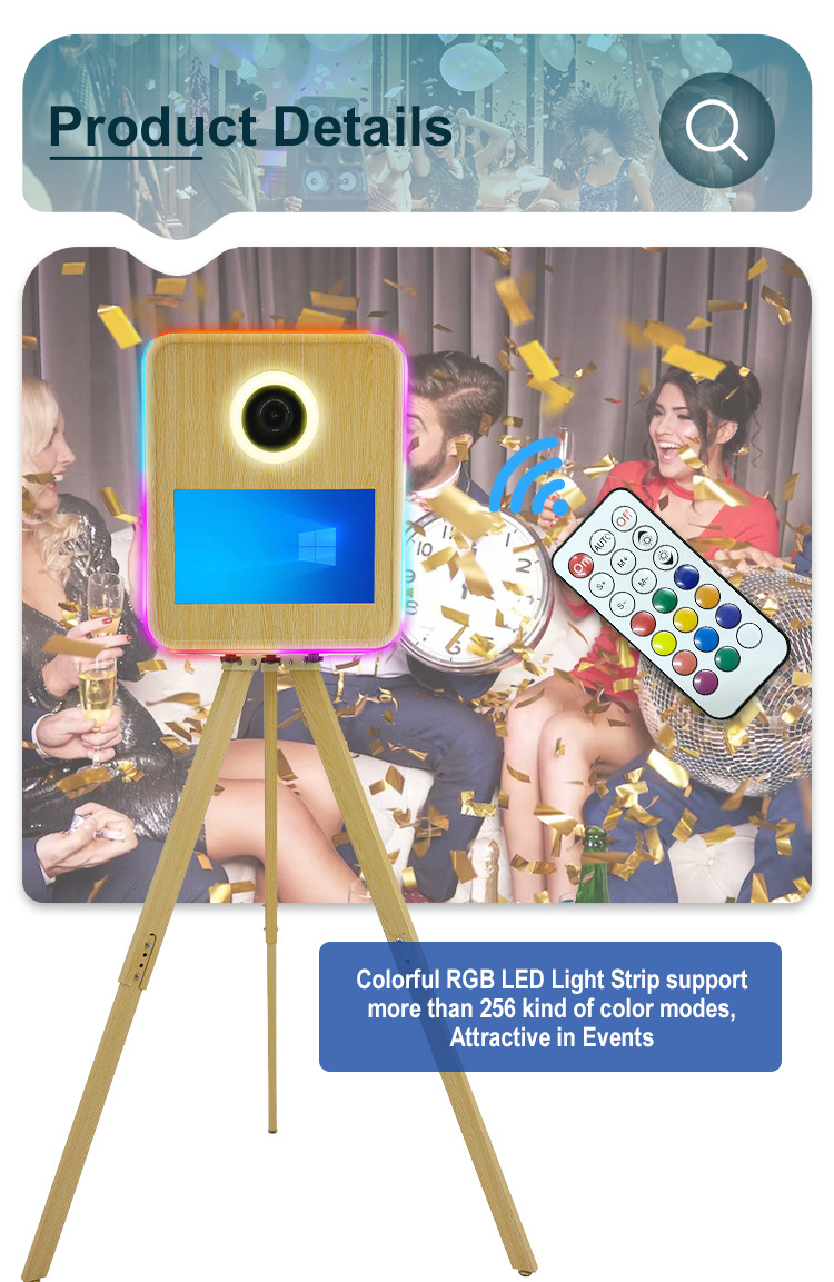 Retro Wood Texture Photo Booth - Interactive Selfie Station for Weddings and Celebrations