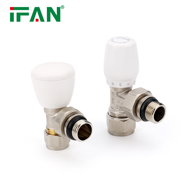 Ifan Hot Selling Radiator Valve Brass Radiator Valve 1/2 3/4 Inch Thermostatic Radiator Valve