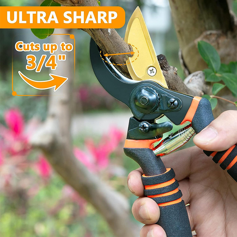 Carbon Steel Plant Cutting Tools Fruit Tree Pruning Shears Bypass Pruner Garden Tool Pruning Shear