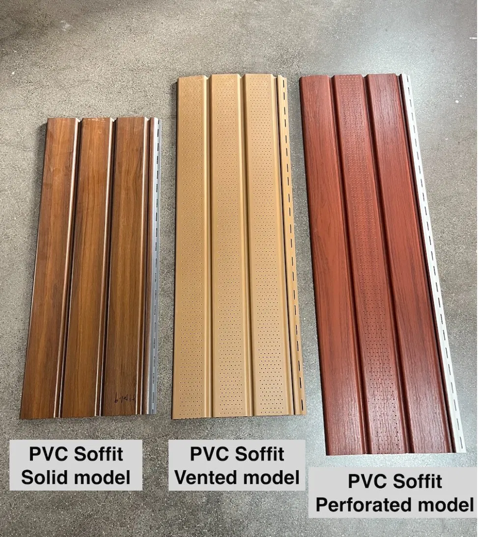 Free Sample Outdoor Eaves PVC Vented Soffit Roofing Ceiling Panel 30+ Colors