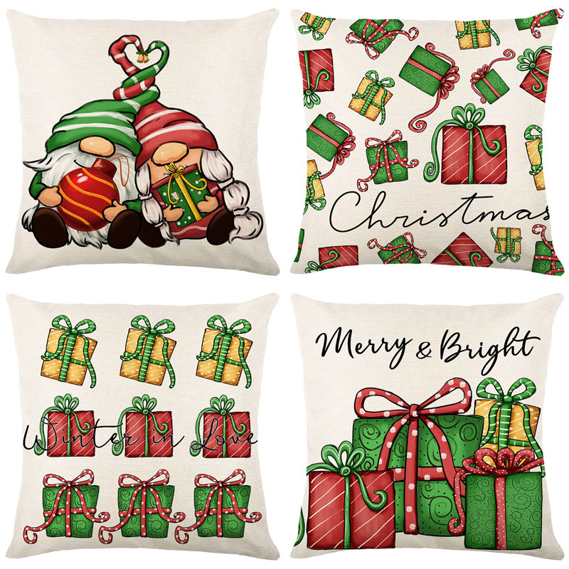 Christmas Home Decorations Cushion Covers for Sofa Couch Bed Chair Car