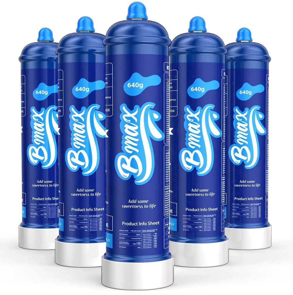 Bmax 640g Wholesale Nos Whipped Cream Chargers Gas Cylinder 99.95% Purity Food Grade 0.95L N2o Nitrous Oxide