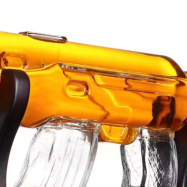 800ml Brandy Vodka Glass Wine Decanter Set Whisky Tequila Clear Ak47 Gun Shaped Liquor Bottle for Sale Men Dad Brother Husband Gift