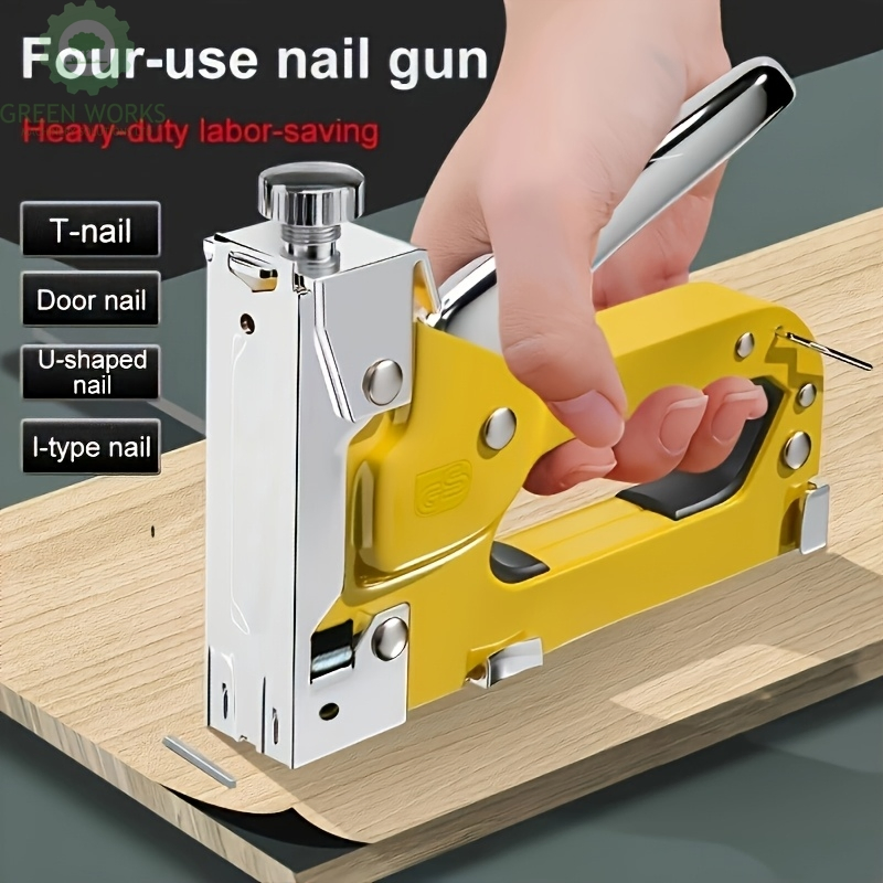 3-in-1 Staple Gun for Woodworking, DIY, Upholstery Manual Brad Nailer with Heavy Duty Manual Stapler Gun