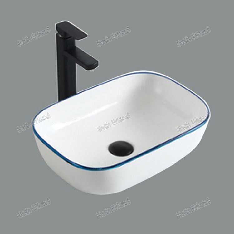 Прямоугольная керамическая раковина для ванной