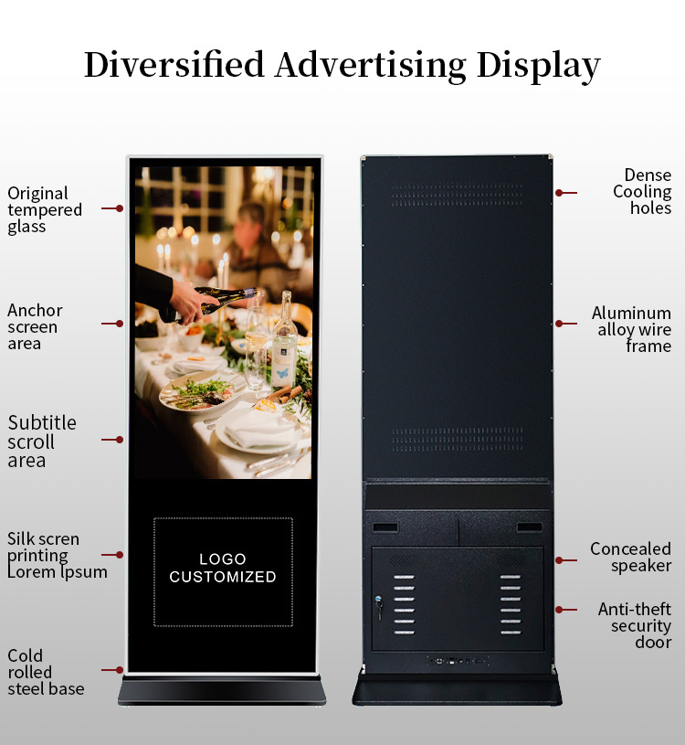 HD 43inch Floor Stand Android IPS Touch Screen Kiosk Indoor FHD LCD Digital Signage