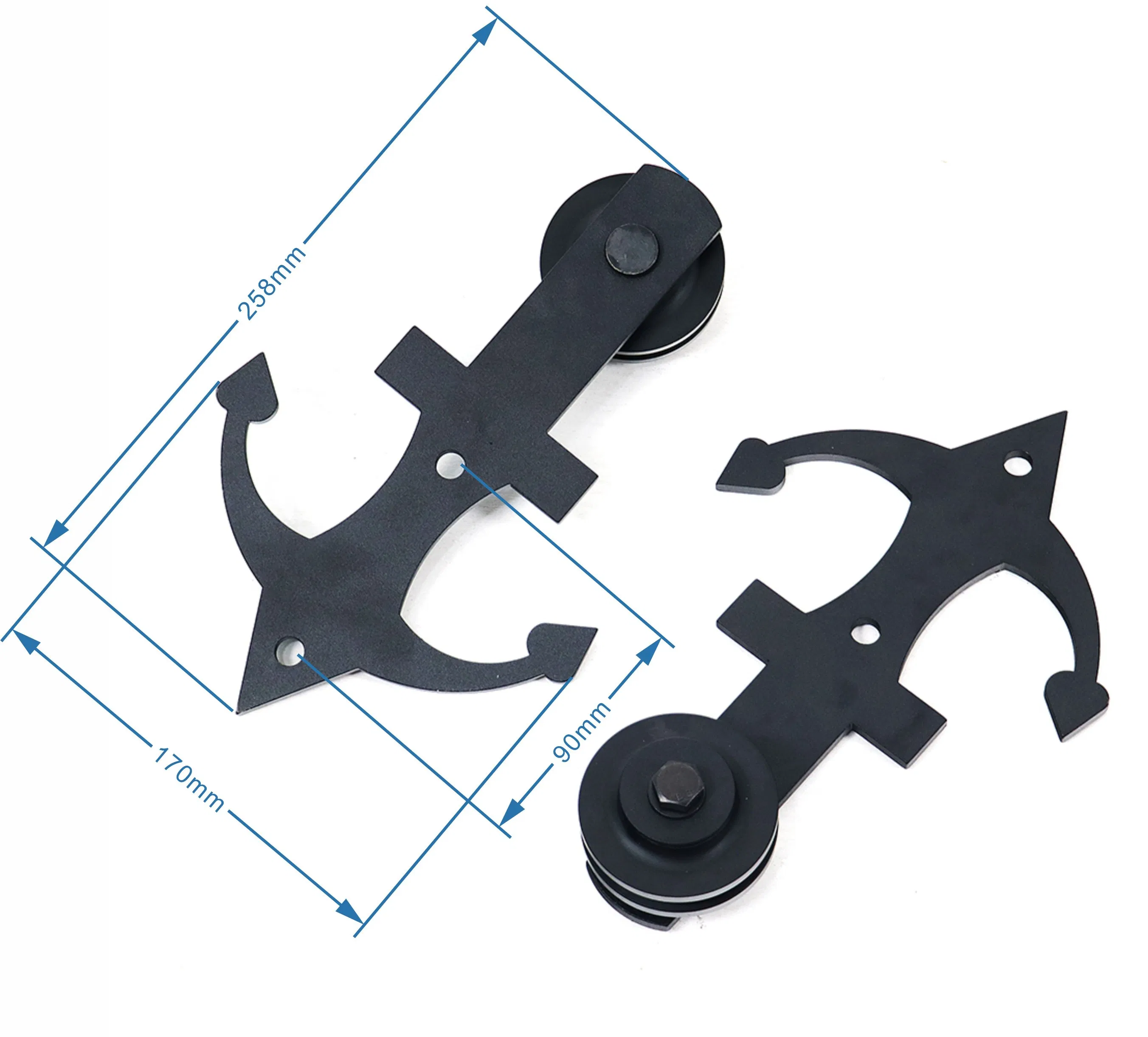 Anchor Shaped Barn Door Hardware Kit Double Door