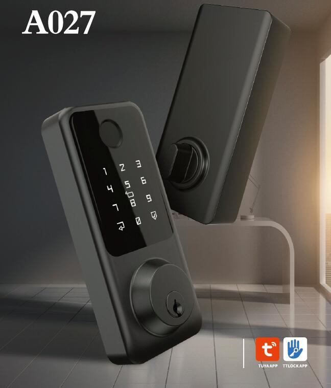 American Standard Waterproof Keyless Entry Tuya/Tt Wireless Digital Password Fingerprint Mf Card Smart Door Lock (A027)