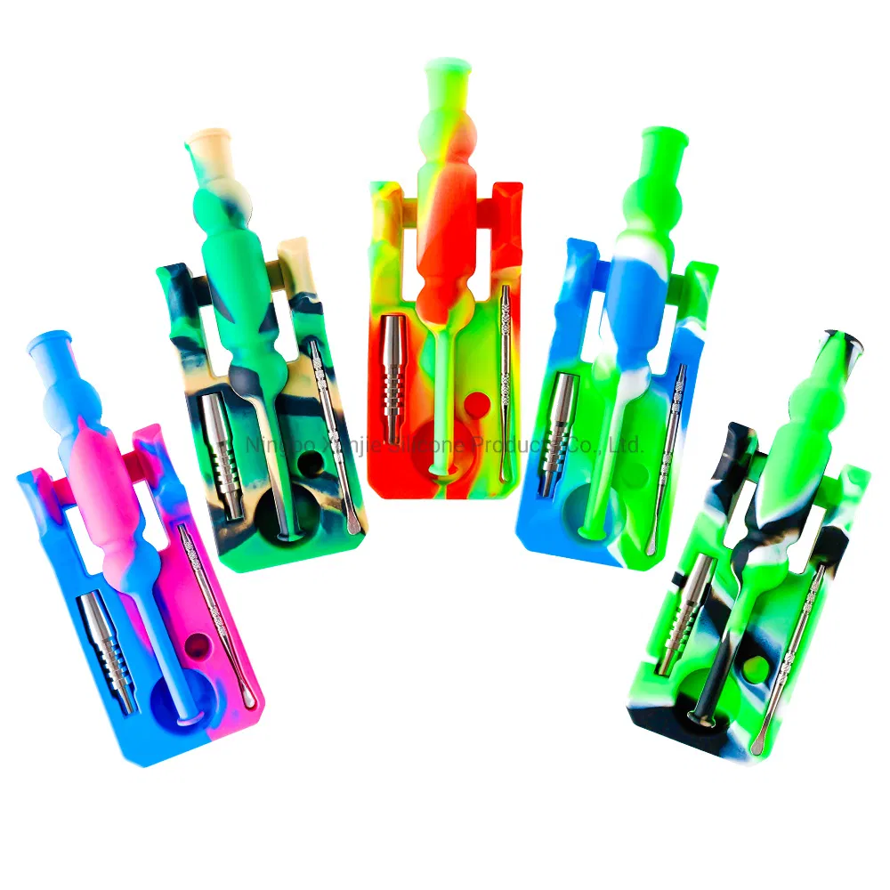 Silicone Nectar Collector with 14mm Titanium Nail Silicone DAB Rig DAB Straw