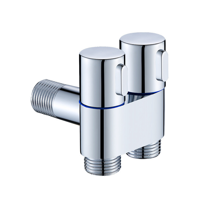 Washing Machine Faucet Mini Three-Way Angle Valve One Into Two out Double Control Double Switch Home a Two Toilet Gun