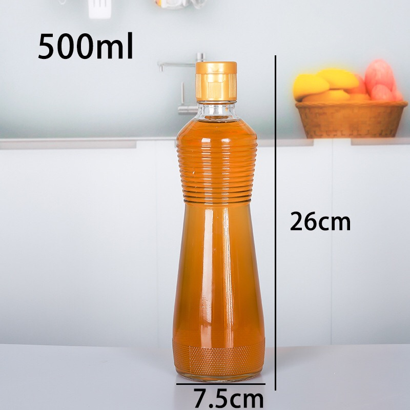 Ccustomized Glass Kitchen Sesame Oil Bottle 100ml 150ml 200ml 250ml 300ml 400ml