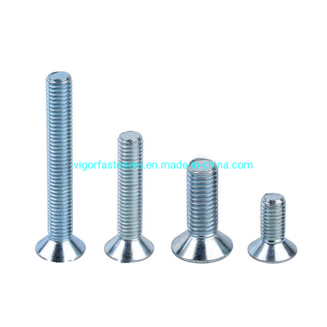 DIN7991 White Zinc Plated Hex Socket Flat Head Screw Hexagon Bolts Countersunk Head Screw Alloy Steel Grade 10.9