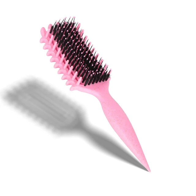 Curl Defining Brush, 2025 Boar Bristle Hair Brush Styling Brush, Curly Hair Brush, Curl Define Styling Brush, Shaping & Defining Curls for Women